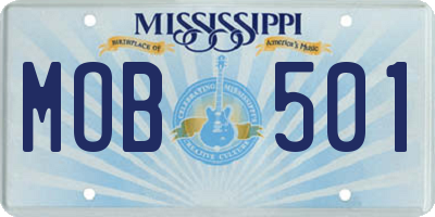 MS license plate MOB501