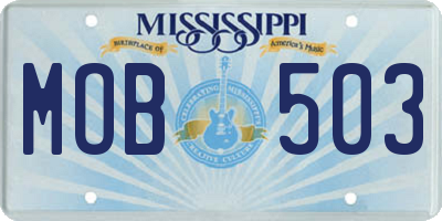 MS license plate MOB503
