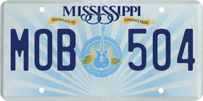 MS license plate MOB504