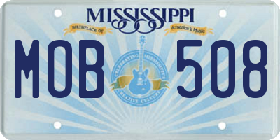 MS license plate MOB508