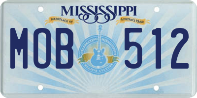 MS license plate MOB512