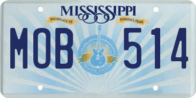 MS license plate MOB514