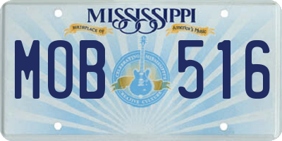 MS license plate MOB516