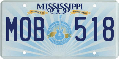MS license plate MOB518