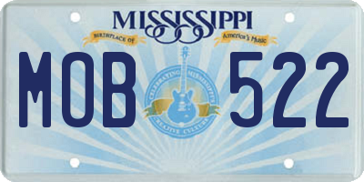 MS license plate MOB522