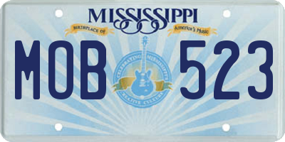 MS license plate MOB523