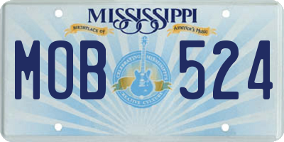 MS license plate MOB524