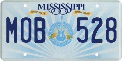 MS license plate MOB528