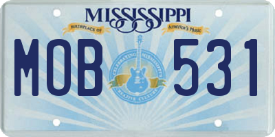 MS license plate MOB531