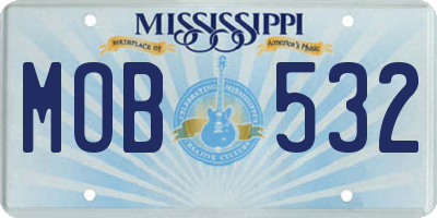 MS license plate MOB532