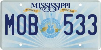 MS license plate MOB533