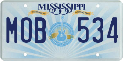 MS license plate MOB534