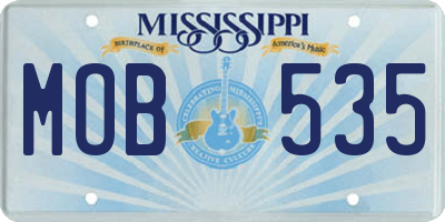 MS license plate MOB535