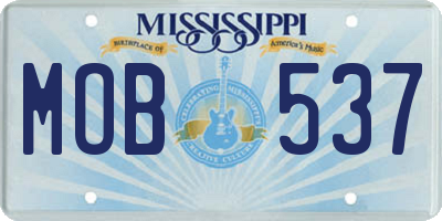 MS license plate MOB537
