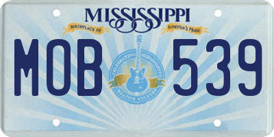 MS license plate MOB539