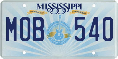 MS license plate MOB540