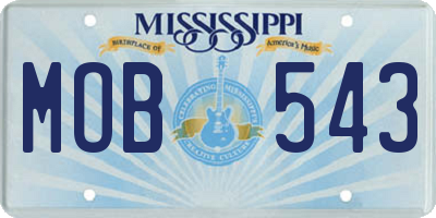 MS license plate MOB543