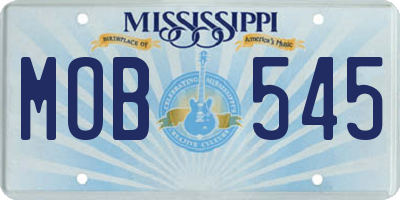 MS license plate MOB545