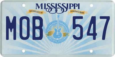 MS license plate MOB547