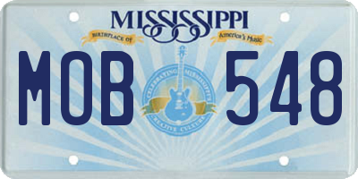 MS license plate MOB548