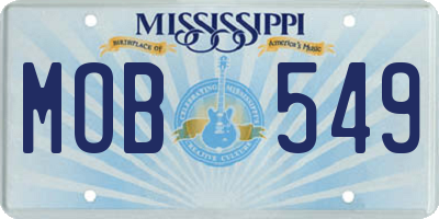MS license plate MOB549