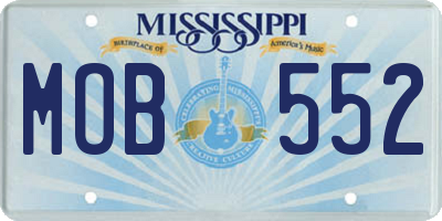 MS license plate MOB552