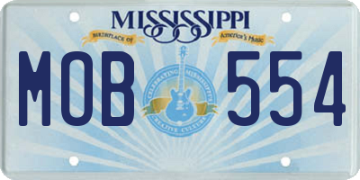 MS license plate MOB554