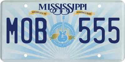 MS license plate MOB555