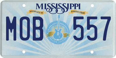 MS license plate MOB557