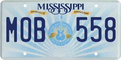 MS license plate MOB558