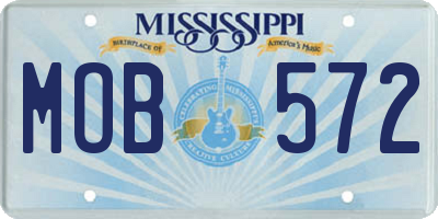 MS license plate MOB572