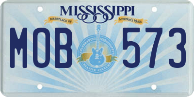 MS license plate MOB573