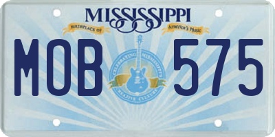MS license plate MOB575