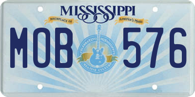MS license plate MOB576
