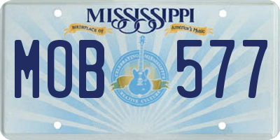 MS license plate MOB577