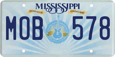 MS license plate MOB578