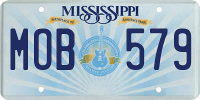 MS license plate MOB579