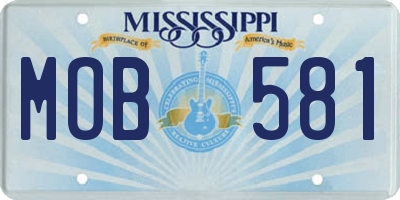 MS license plate MOB581