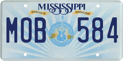 MS license plate MOB584