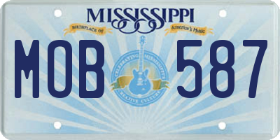 MS license plate MOB587
