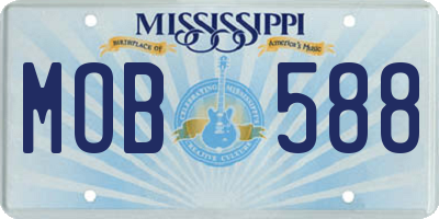 MS license plate MOB588