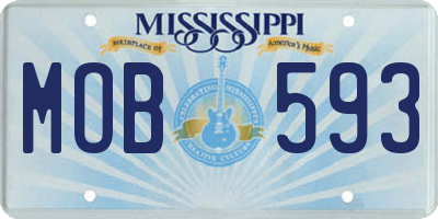 MS license plate MOB593
