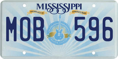 MS license plate MOB596