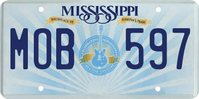 MS license plate MOB597