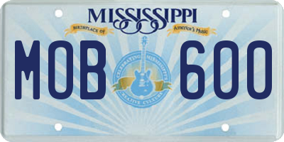 MS license plate MOB600