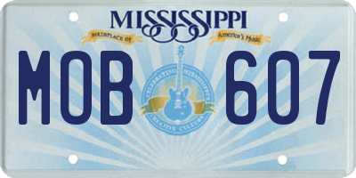 MS license plate MOB607
