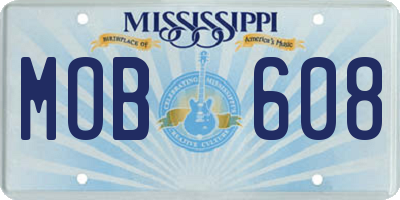 MS license plate MOB608