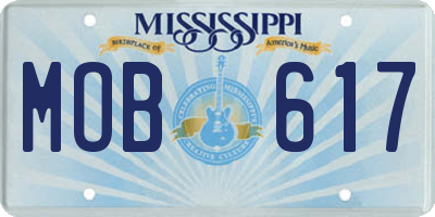 MS license plate MOB617