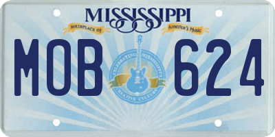 MS license plate MOB624