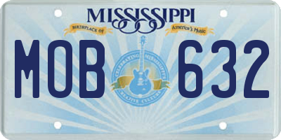 MS license plate MOB632